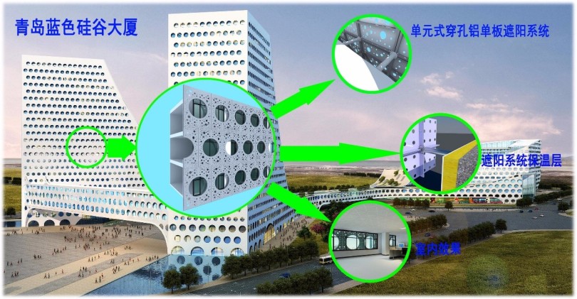 青島硅谷大廈鋁單板應用示意